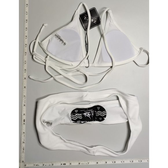 NWT ZAFUL Small Triangle White bikini set - Picture 2 of 6